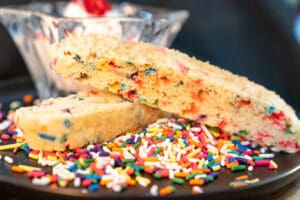 artisan biscotti, ice cream and sprinkles